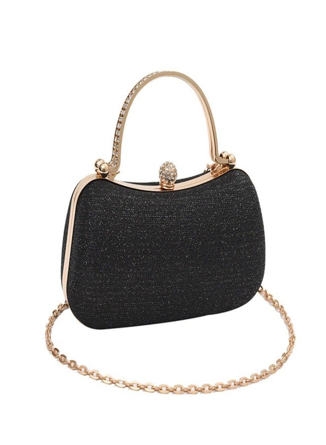 SANTORINI Luna Womens evening clutch Purse | Structured sling for women for Party,Dinner,Wedding etc | fancy womens clutch (Black) - Image 1